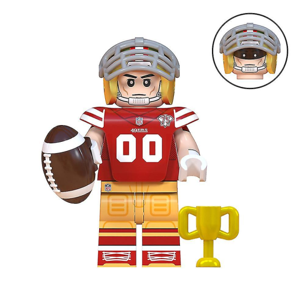 8 stk rugbyspillerserie minifigurer byggeklosser, mini actionfigurer Leker Gaver Hjemmedekorasjon