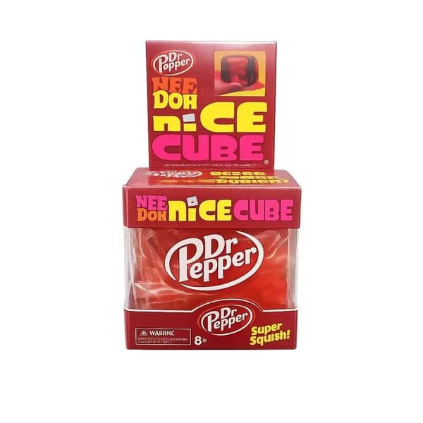 Needoh Nice Cube, en stressavlastende leke laget av maltose og spretten godteri. Coca-Cola cube box