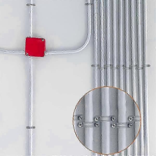 Dobbelt hull PVC-rørledning med U-klips (50 stk)