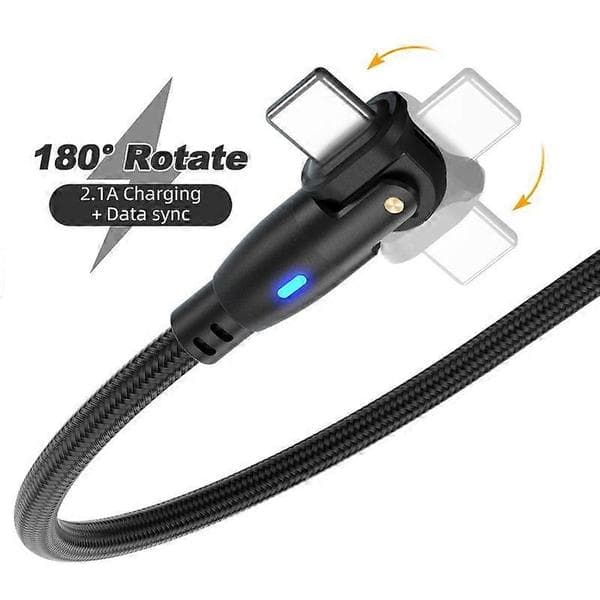 USB til 8-pinners lade- og datakabel med LED-lys, lengde: 2m