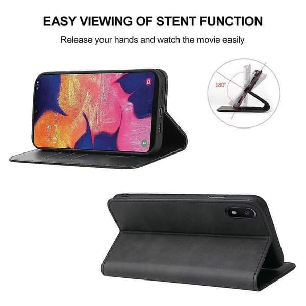 Magnetisk læder telefoncover til Samsung Galaxy A10e Black