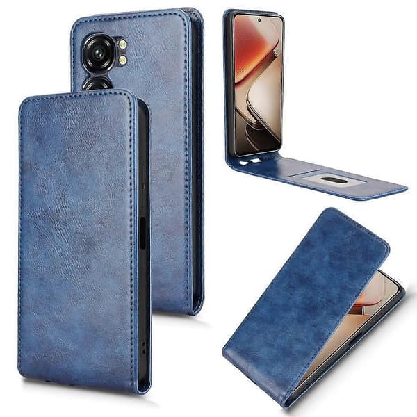 Vertikal Flip Læder Etui Til Oukitel C58 / C58 Pro Blue