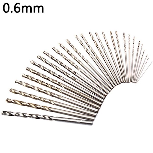 ZHOUBA 10 stk./sæt 0,3 mm-3 mm Mini Micro HSS Spiral Twist Bor Sæt Boreværktøjssæt