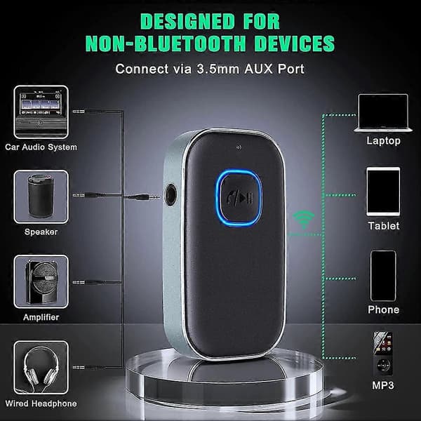 Universal Bluetooth Aux-adapter, velegnet til bilstøjreduktion Bluetooth 5.0 musikmodtager, Sui