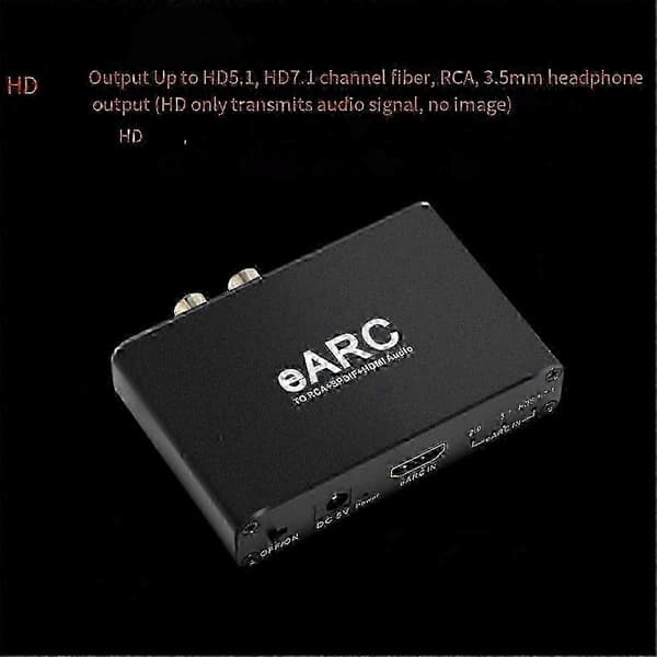 HDMI-kompatibel EARC ARC Audio Extractor 192Khz Konverter EARC til RCA Audio Extractor Adapter til DTEdition 1028 Szrhkj739