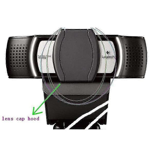 Privatlivslukker Linsehætte til Logitech C920 C930e C992 Webcams Black