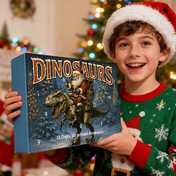 3D 12 stk julegave adventskalender dinosaurleke for barn
