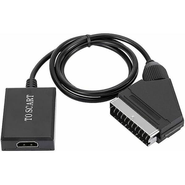 Plast Plug Play Videoadapter Høy Klarhet 1080p Stabil Ytelse Scart til HDMI-kompatibel
