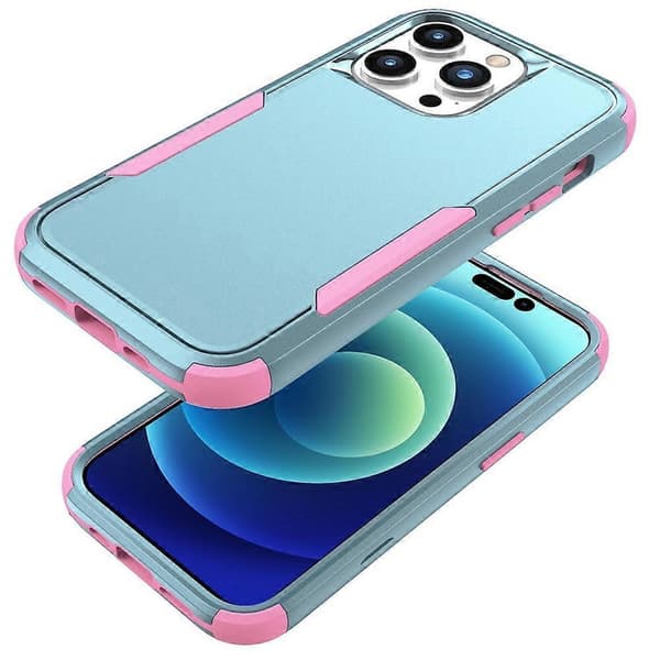Commuter TPU + PC Telefondeksel For iPhone 15 Grey Green Pink