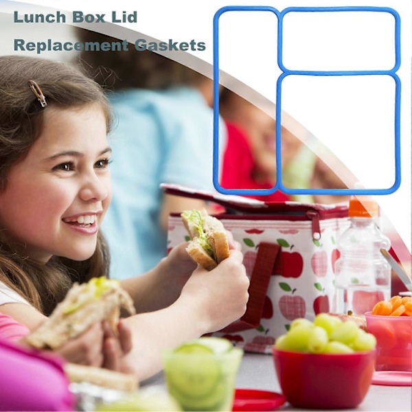 1/2 st Lock Tätningspackning för OmieBox Exakt Passform Ersättningsdel för Barns Bento Lunchlåda Isolerad Matbehållare Locktätningar White 2pcs