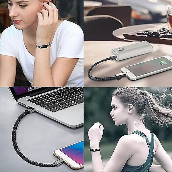 Armbånd USB-ladekabel Data Ladekabel For Iphone Plus X Xr Xs Max For Samsung Huawei Xiaomi Usb C Micro Kabel white for micro USB