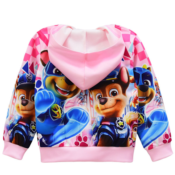 Tegneserie barneklær jakke Animasjon digitaltrykk klær Glidelås hette cardigan jakke pink 130