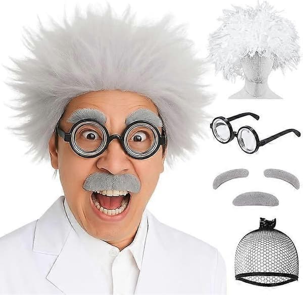 Einstein-peruk, gammal professors afroperukset En storlek passar alla vuxna