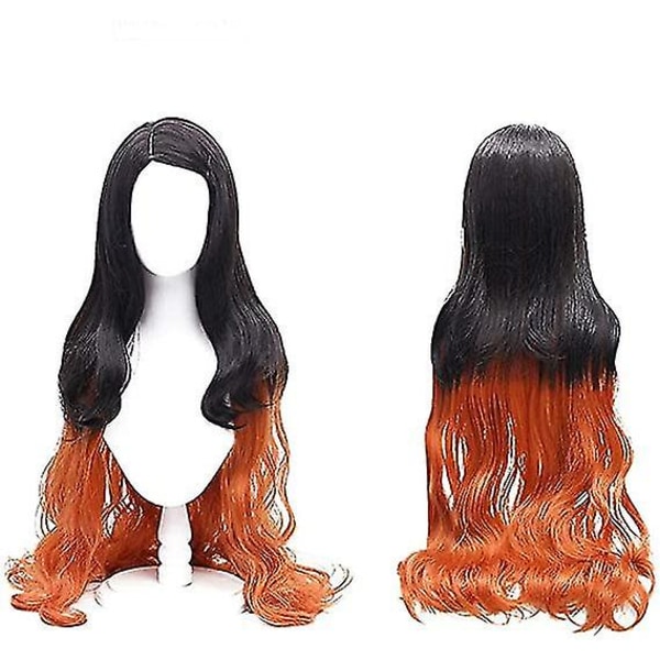 2023-demon Slayer bror og søster Kamado Nezuko Cosplay kostyme antrekk Kimono Anime Costume Wig-1 Nezuko Wig L