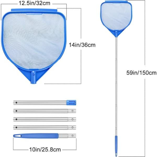 Poolnet, poolrengøringssæt, poolnet med aluminium