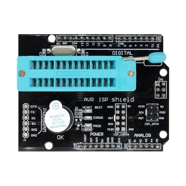 AVR ISP Universal Programmer Expansion Board Shield Burning Bootloader til Atmega328P Modul Atmega med LED-indikator Black