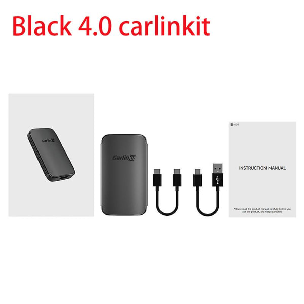 Carlinkit 5.0 2air/4.0/3.0 Wireless Carplay Android Auto Ai Box Car Play Trådløs Adapter Smart Car Wifi Bluetooth Auto Connect Black 5.0