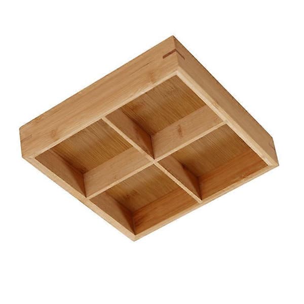 Opdelt træbakke med flere rum Serveringsbakke til hot pot-restauranter Sushi-tallerken 4 Compartments