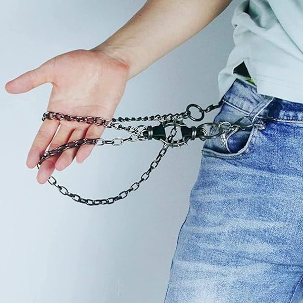 Unisex punk ketjut housuille Moottoripyörä punk housut housut Jean Lompakkoketju Hip Hop Gothic Rock Avaimenperä Metalli Multi Avaimenperä