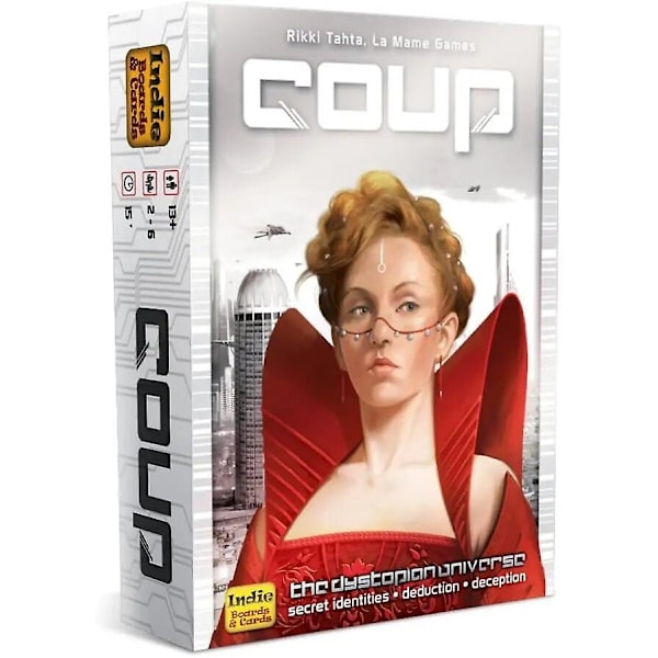 Indie Boards And Cards | Coup | Card Game | Ages 14+ | 2-6 Players | 15 Minute Playing Time