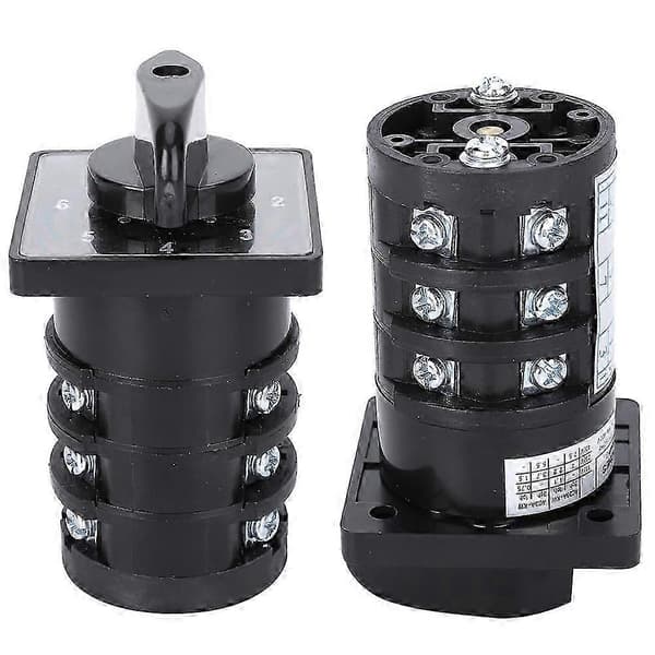 Knastafbryder 0-1-2-3-4-5-6, 7 positioner, 12 terminaler, låsende, 500V, 20A
