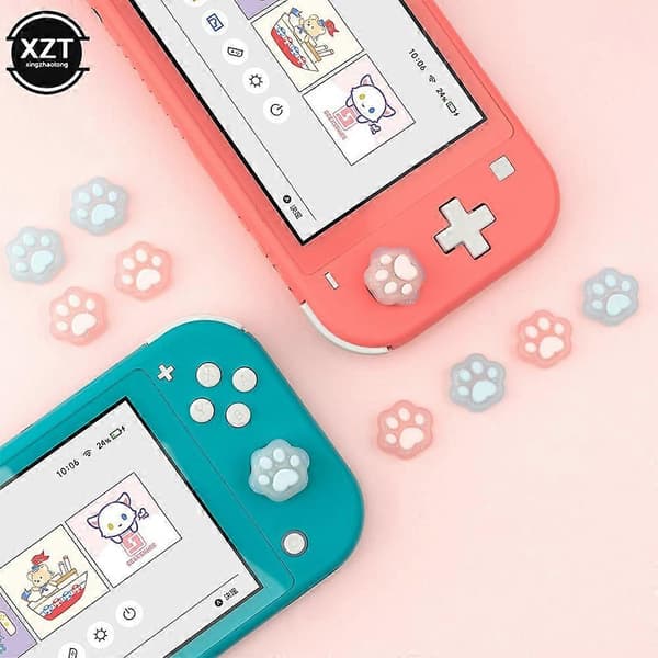 Formad kattklo tumgrepp keps silikon mjukt skyddsfodral kontroller tumstickfodral för Nintendo Switch Oled NS Lite 9