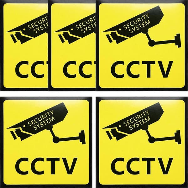 5 st Videoövervakningsskyltar Säkerhetsskyltar Utomhus 24 timmars säkerhetsvarningsskyltar Yellow