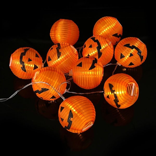 Halloween-valot, Halloween-koristeet Keijuvalot 1,5M 10 Led Kurpitsalyhdyt Paristokäyttöiset Jousivalot