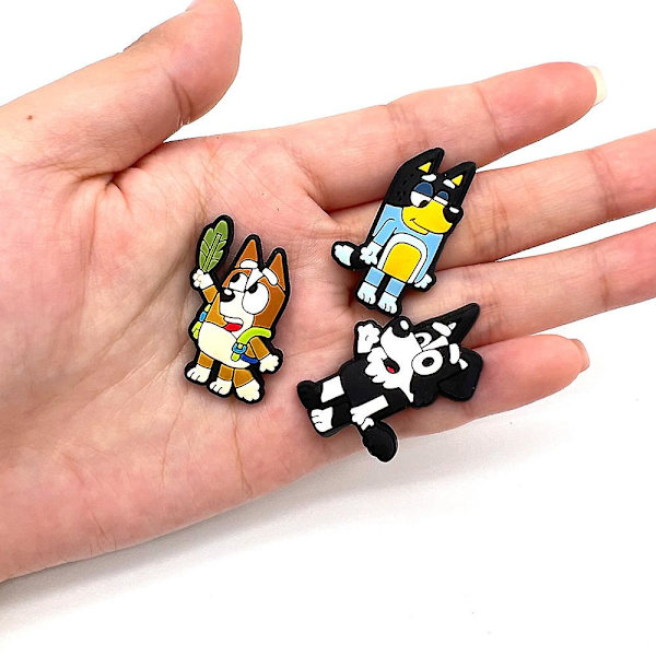 30 stk tegneserie Bluey Hundesko Charms Dekorasjon For Diy Croc Clog Sandaler Tilbehør