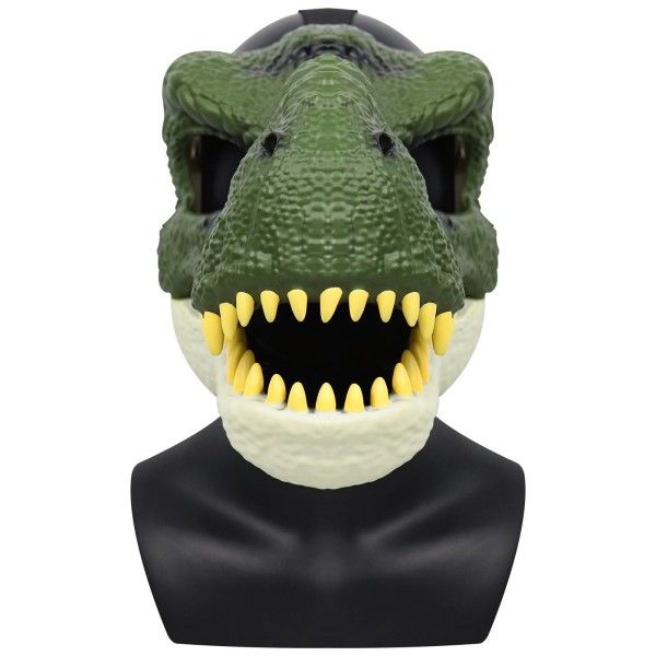 3D Dinosauriemask Livslik Raptor Dino Rörlig Käke Dinosauriemask