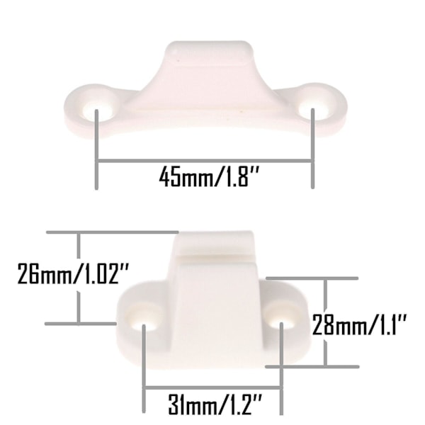 2 par dørstopper i nylon, hvit, dørholder for campingvogn, bobil, campingvogn, båt