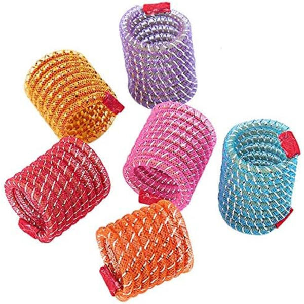 Kattespringfjærleker, fargerike spiralfjær-action katteleke, strekkbar kjæledyrleke for katt kattunge (4 stk, tilfeldig farge) 6 Pcs