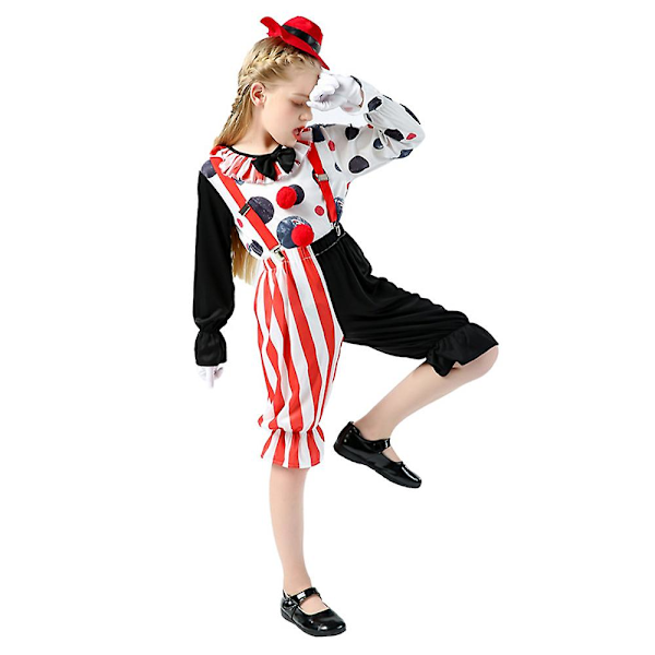 3-12 år Barn Pojkar Flickor Rolig Prickig Clown Kostym Halloween Cosplay Kostymer 10-12 Years
