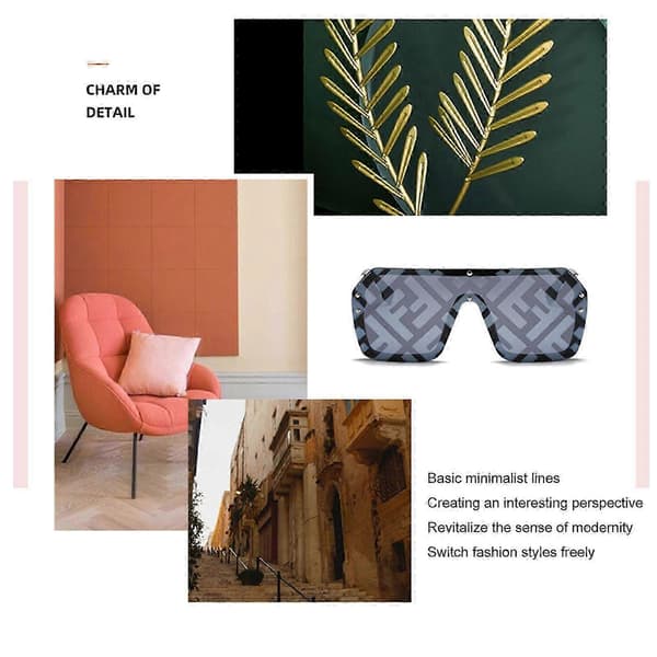 Nye opgraderede store stel trend bogstav solbriller samlede linser mænd kvinder mode all-match Light blue