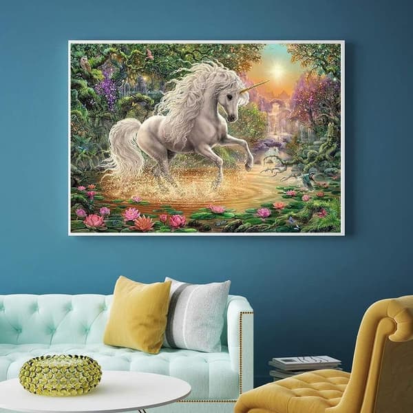 30x40cm Enhjørning 5D diamantmaleri sæt D
