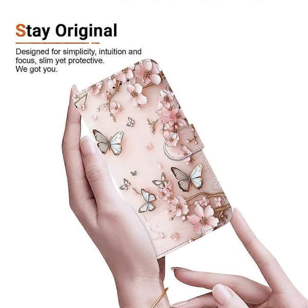Kompatibel med Samsung Galaxy S24 FE Plånboksfodral Mönstertryck Läder Stativ Telefonfodral med Rem Rosa