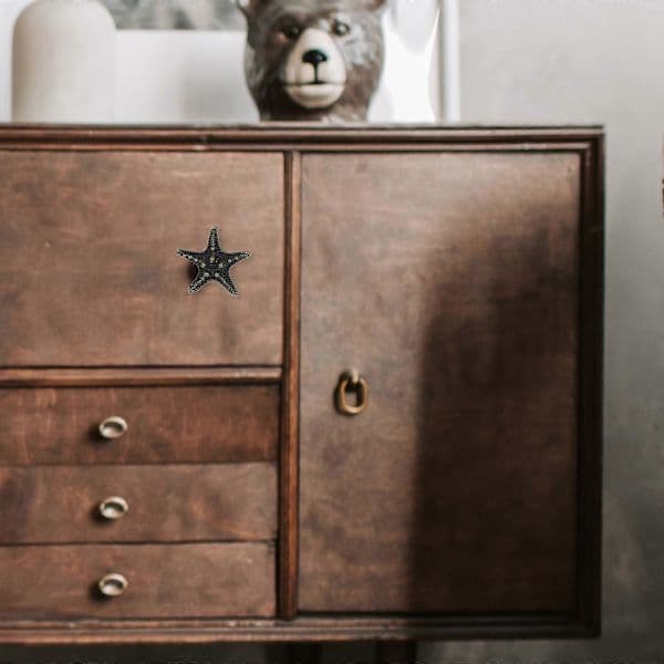 2 pcs Starfish Shaped Wardrobe Handles Knobs Pulls Drawer Knobs Door Knobs