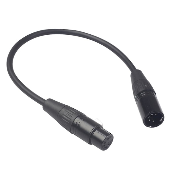 Sort 5-polet XLR-han-stik til 5-polet XLR-hunstik lydkabeladapter Xk1075 0,3 m