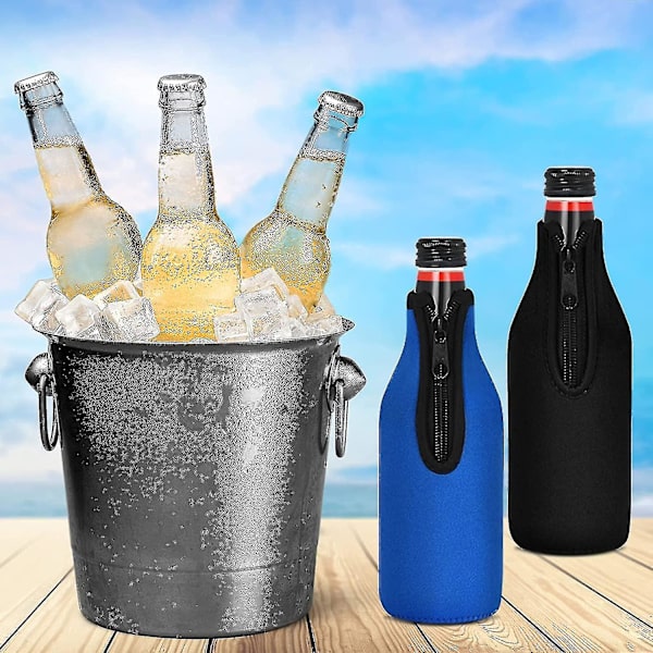 4-pack ölburksisoleringsskydd Håll drycken kall, blixtlåsförsedda flaskkåpor, ölburkskydd