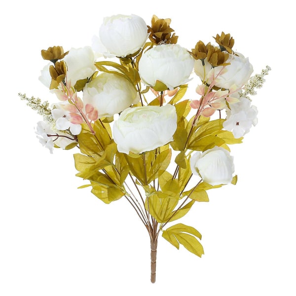 Silke bukett pion blomma konstgjorda brud hem bröllop inredning leveranser