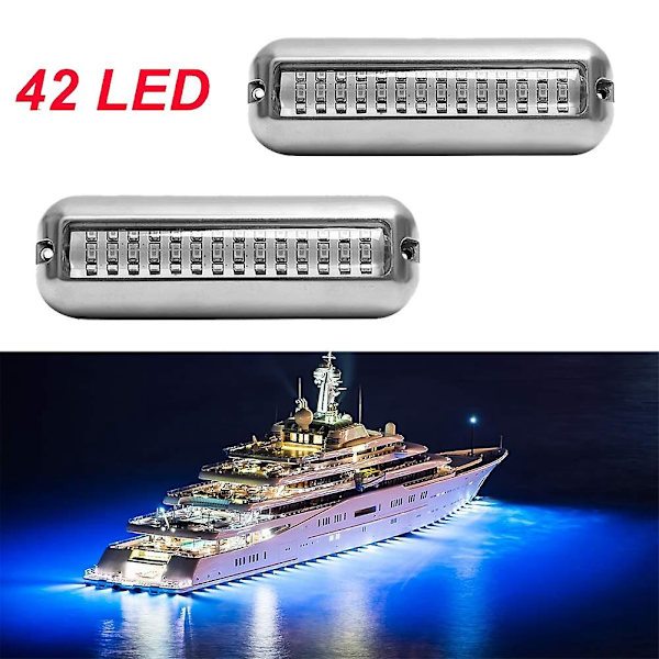 2kpl 42led Boat Drain Light Veneen peräpeili Vaaleansininen Vedenalainen Pontoon Marine Light