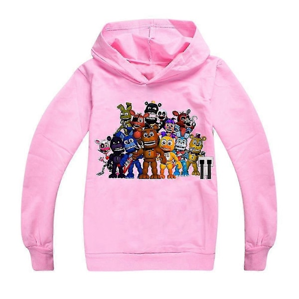Five Nights At Freddy's Barn- och Flickbarn Söt Hoodie Långärmad Lös Huvtröja Tröja Toppar Höst Vinter Pink 7-8Y