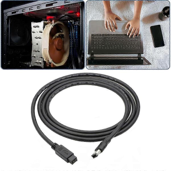 Firewire 800 til 400 IEEE 1394-kabel 6-benet til 9-benet adapterkabel til printere, scannere og harddiskforbindelse 1.8m