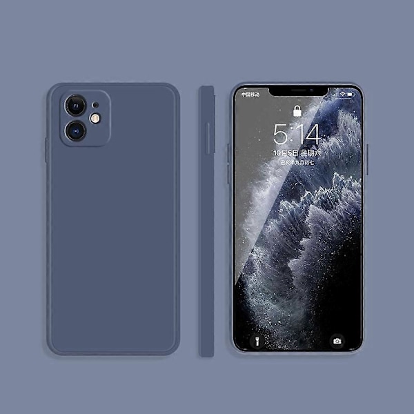 Imiteret flydende silikone telefoncover til iPhone 14 Plus Grey