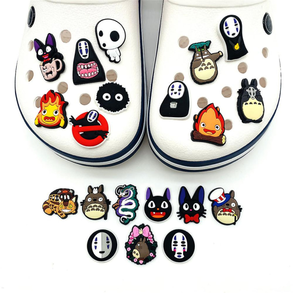 20 stk Anime Spirited Away Seriefigurer Croc Sko Charms For Crocs Clog Sandaler Dekorasjon Tilbehør Gaver