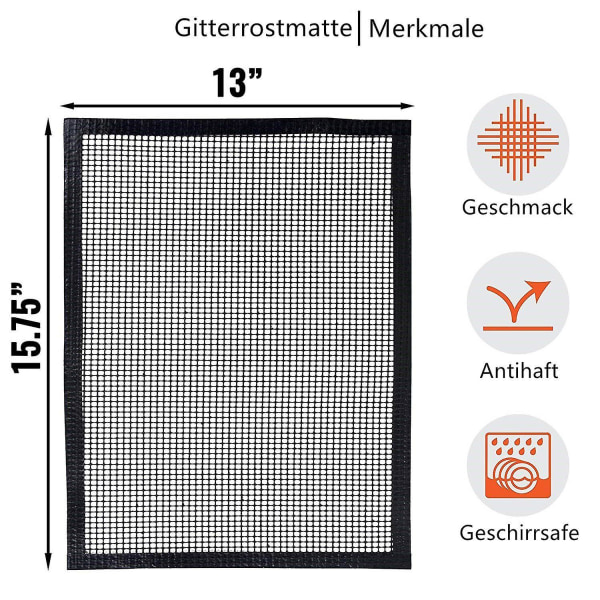 Efterårskampagne, grillmåtte, stegt non-stick madlavningsrist er perfekt til 3 ruller (40 X 33 cm)
