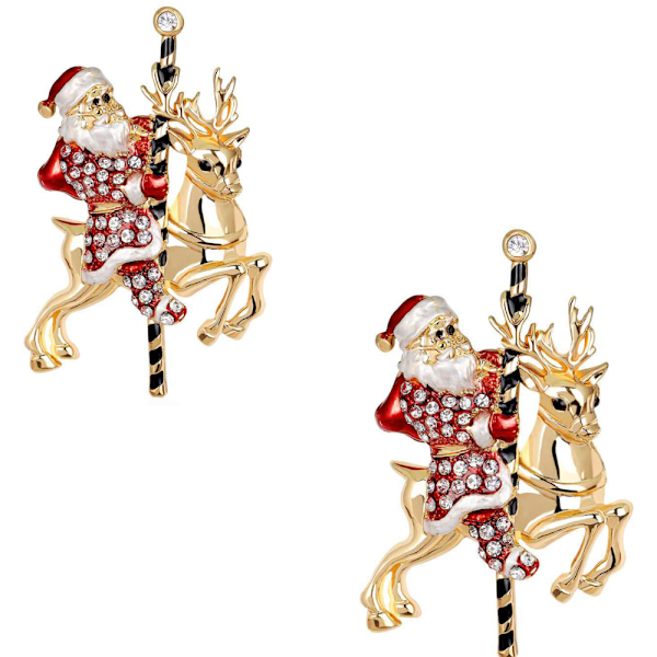 Sæt med 2 julebrocher til kvinder, glitrende vintage Christ