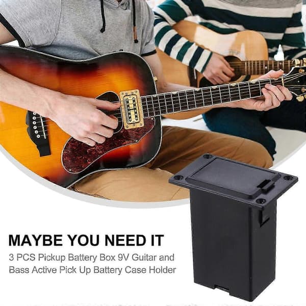 2025 3 st Pickup Batterilåda 9V Gitarr och Bas Aktiv Pickup Batterihållare
