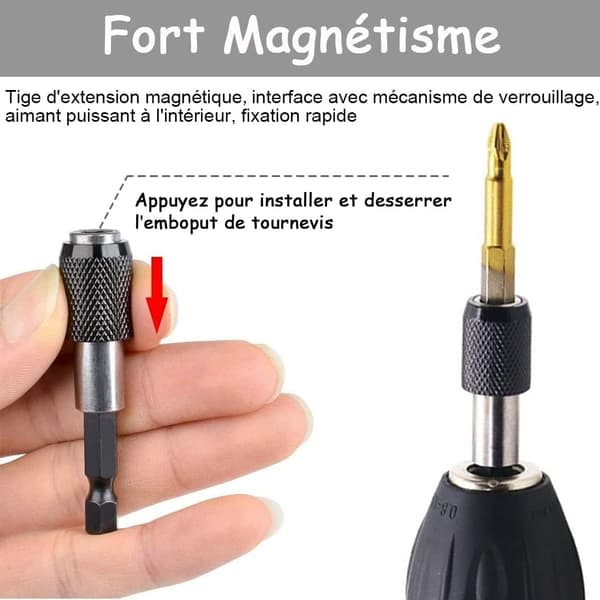 3 st Hex Shank Magnetic Extension Rods 60mm Hex Shank Screwdriver
