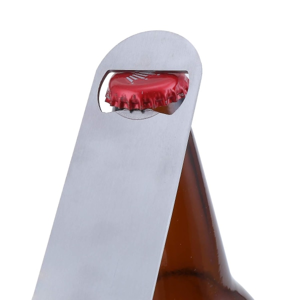 10 stykker flaskeåpnere, barblad flaskeåpner, rustfritt stål Bartender øl flaskeåpner med et belagt håndtak, 18 cm (sølv)